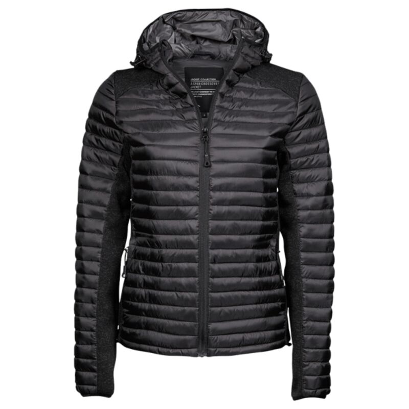 Tee Jays Ladies Crossover Hooded Padded Outdoor Jacket Thumbnail