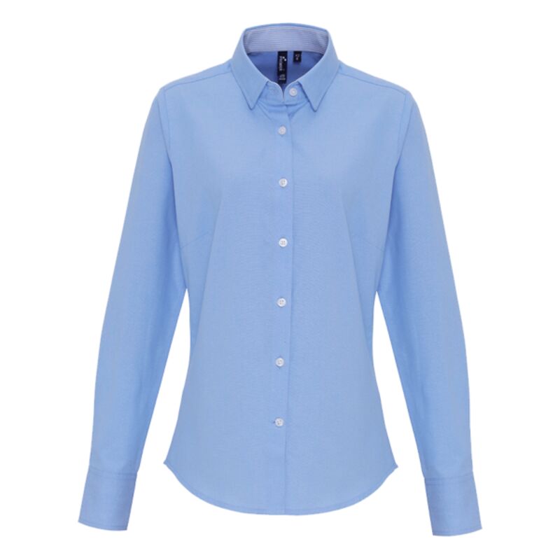 Premier Ladies Long Sleeve Striped Oxford Shirt Thumbnail