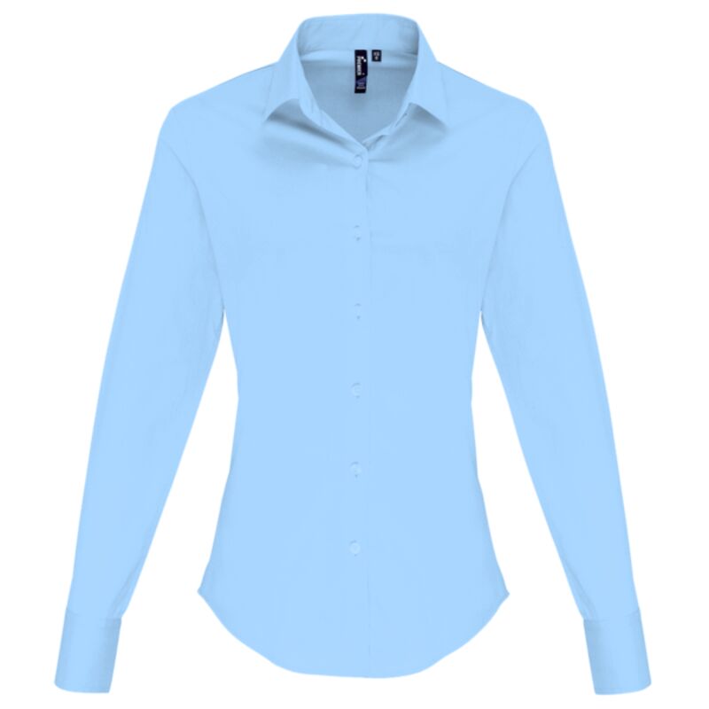 Premier Ladies Long Sleeve Stretch Fit Poplin Shirt Thumbnail