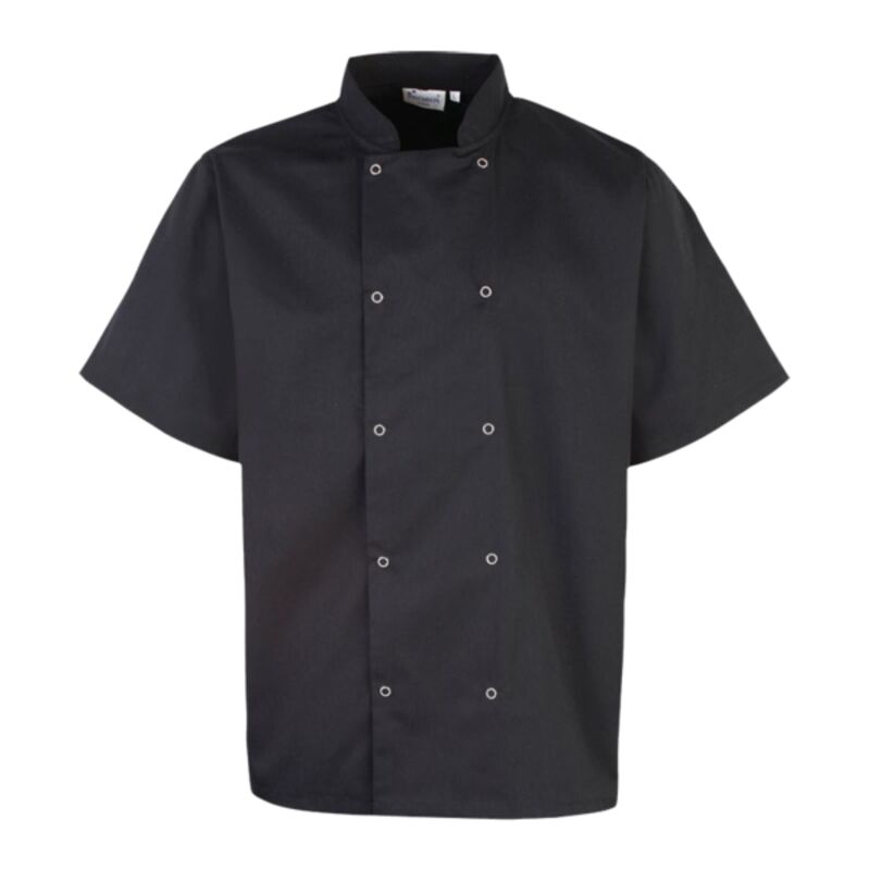 Premier Unisex Short Sleeve Stud Front Chef's Jacket Thumbnail