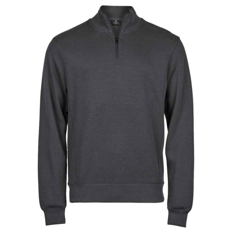 Tee Jays Ribbed Interlock Half Zip Sweatshirt Thumbnail